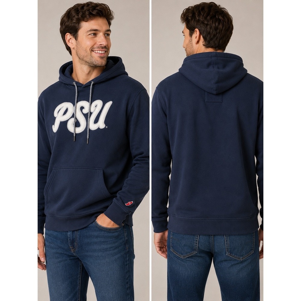 League Penn State University PSU Hoodie‎ Navy Blue Chenille Patch XL soft!
